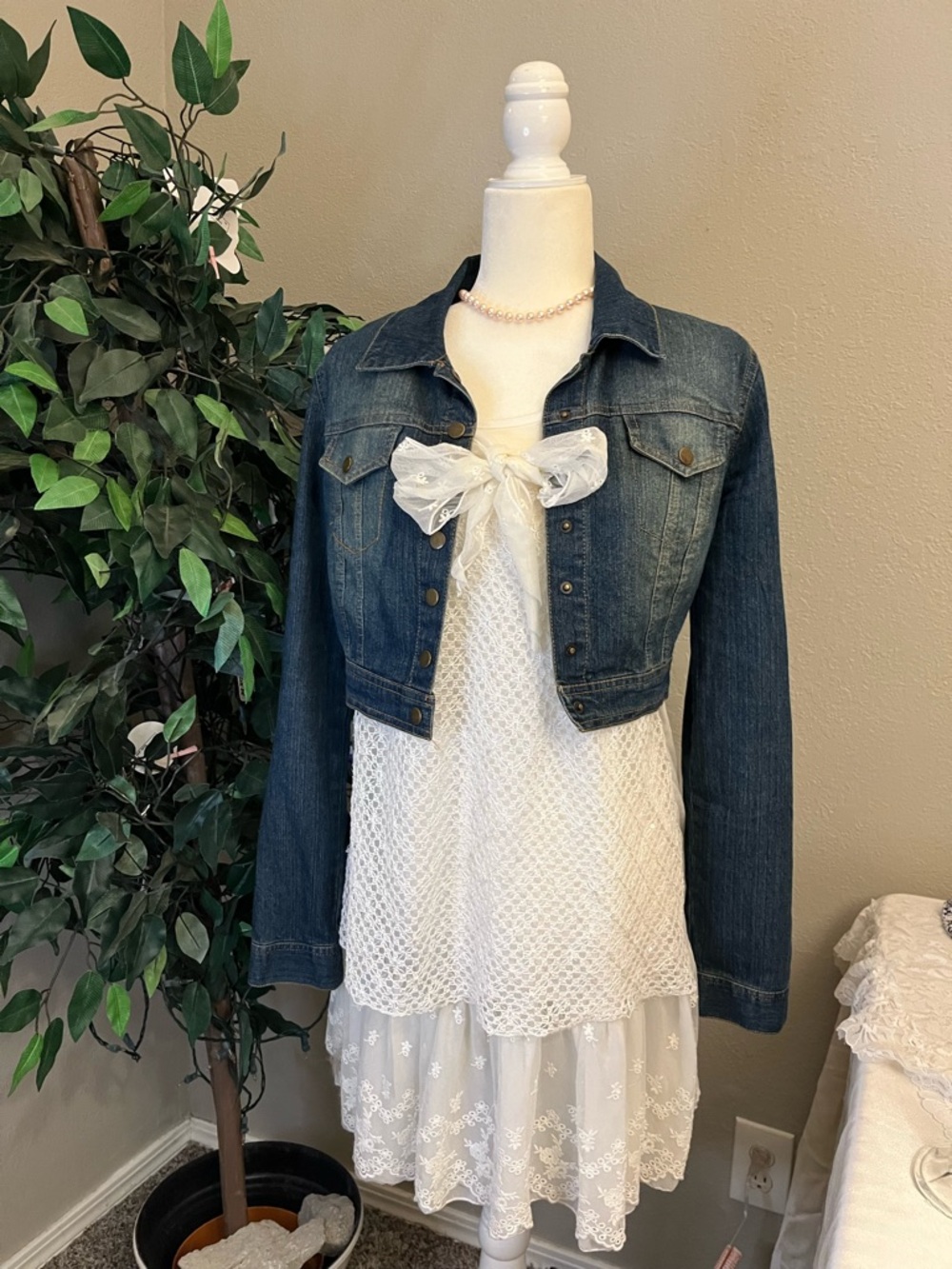 Lily Cream Lace Trim Camisole Dress - Picture 3 of 4